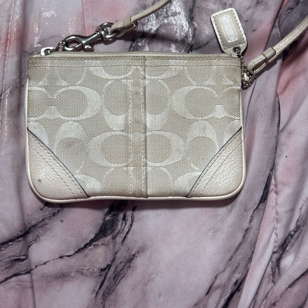 Coach Cream Wristlet